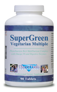 Super Green Vegetarian Multiple is a Phytonutrient rich multinutrient complex with omega 3/6 and digestive enzymes